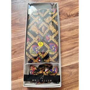 Vintage 90s Neil Allyn 100% Silk Cumberbun with Bowtie Set